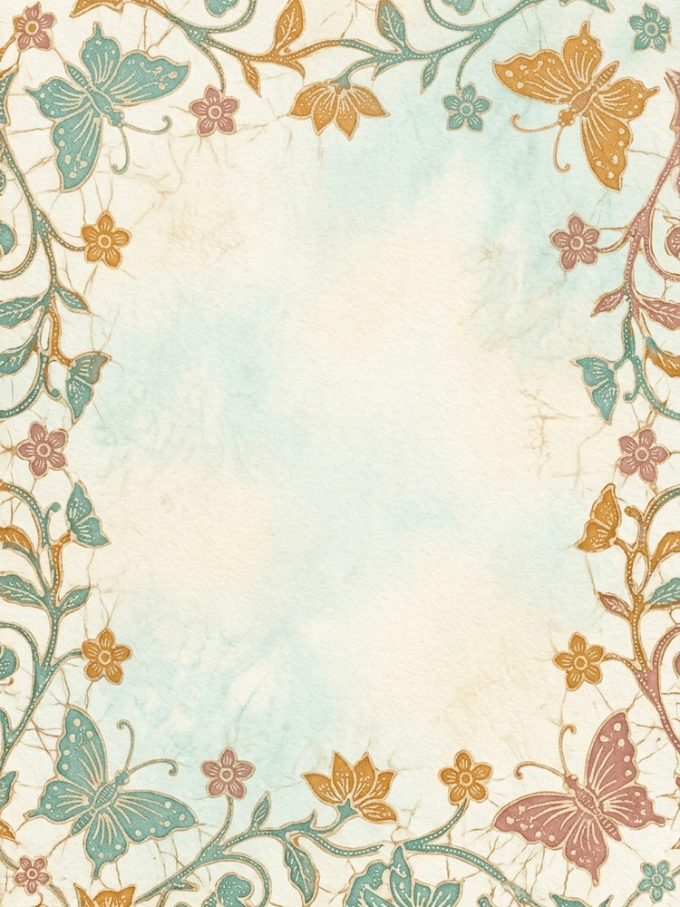 Batik Butterfly — a free classic baby shower invitation template on InviteDrop