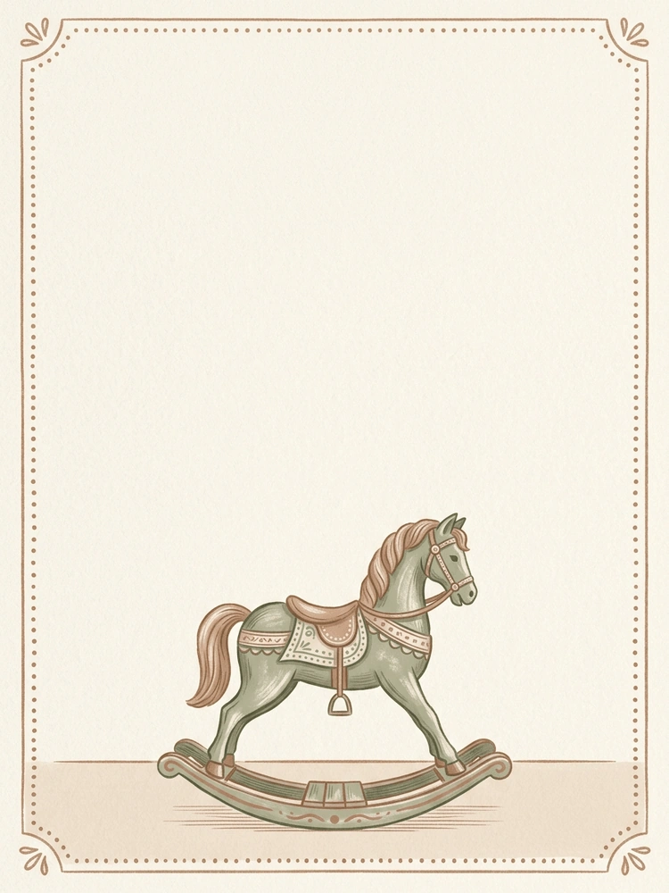 Vintage Rocking Horse — a free vintage baby shower invitation template on InviteDrop