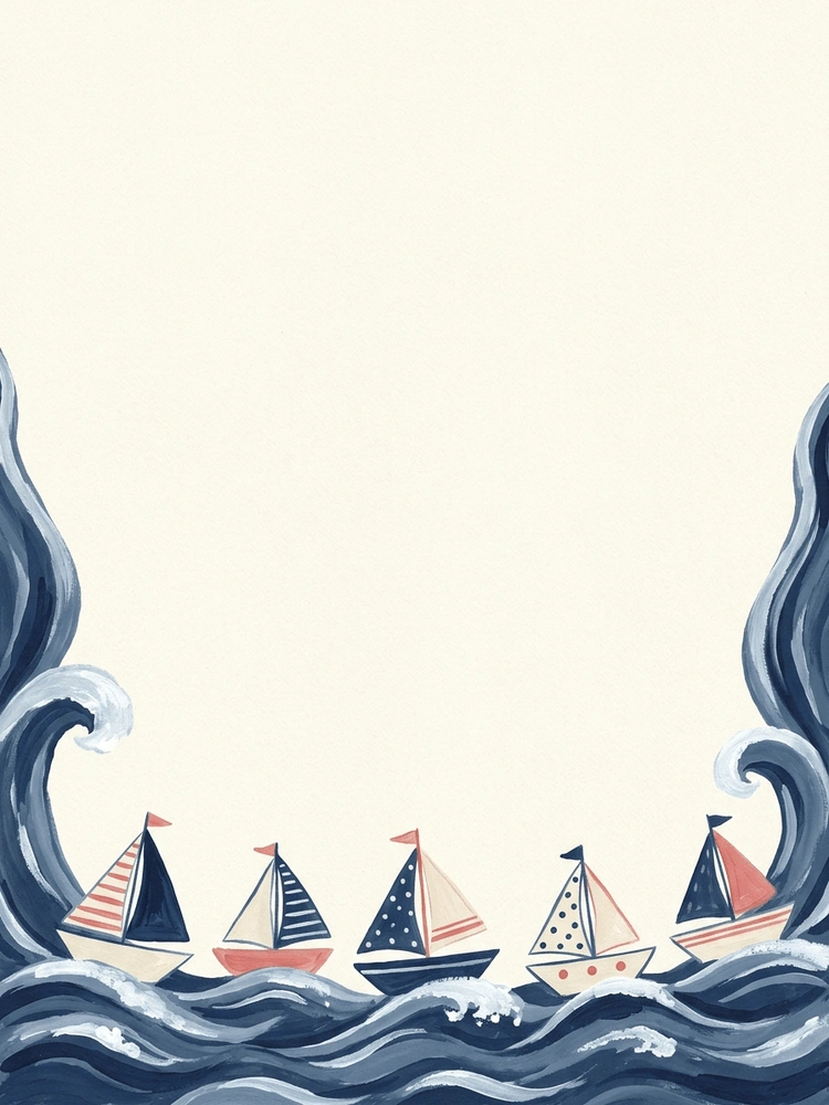 Paper Boats — a free classic baby shower invitation template on InviteDrop
