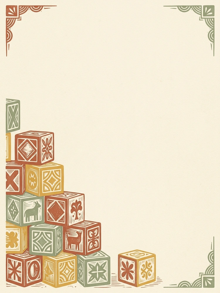 Building Blocks — a free vintage baby shower invitation template on InviteDrop