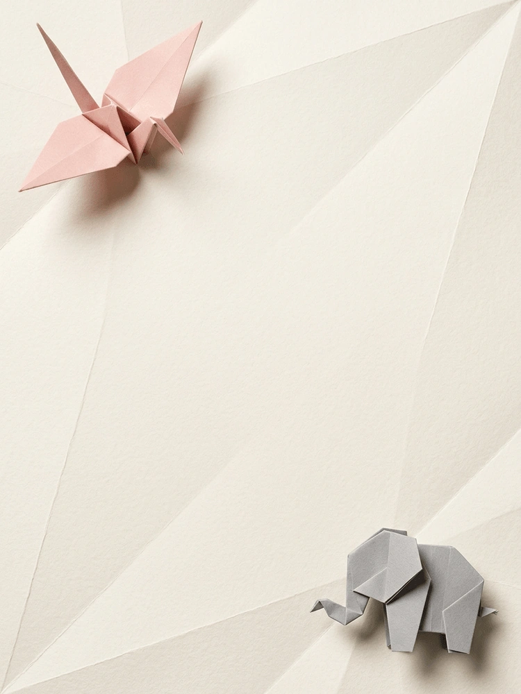 Paper Folds — a free classic baby shower invitation template on InviteDrop