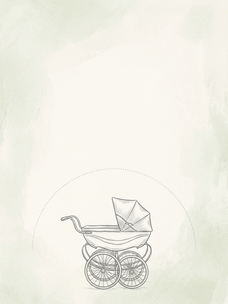 Vintage Pram — a free vintage baby shower invitation template on InviteDrop