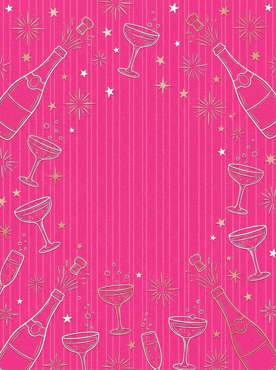 Pink Stripes Bubbly bachelorette invitation template
