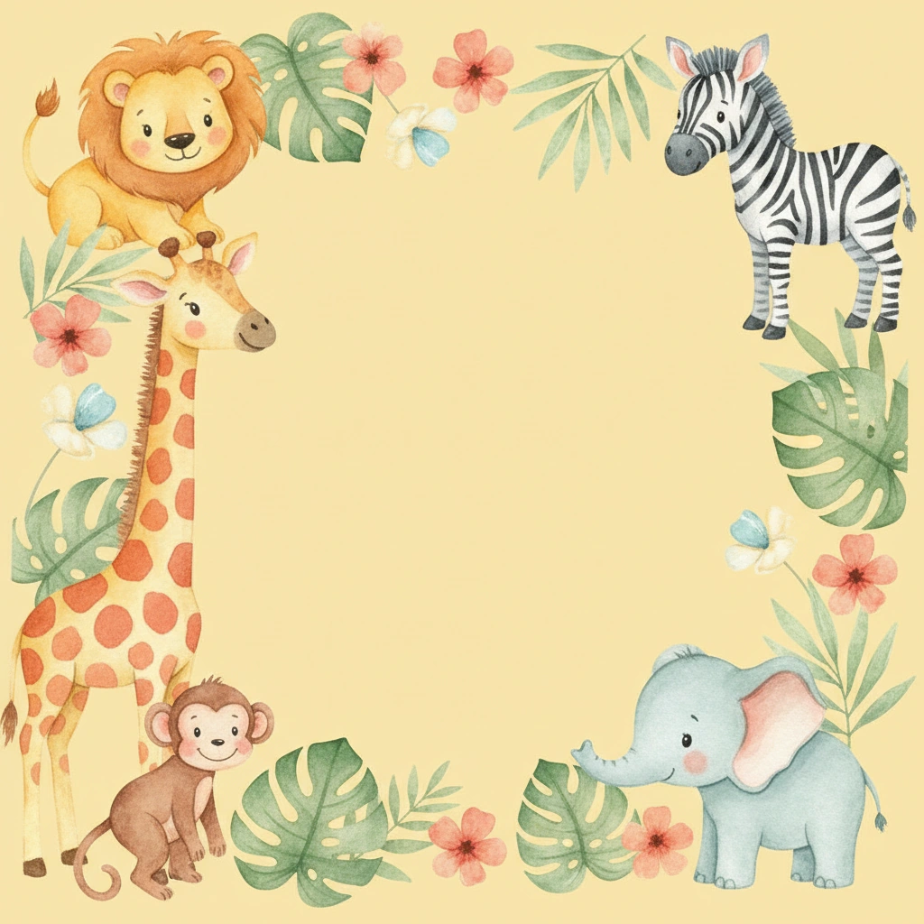 Kids Safari Birthday birthday invitation template