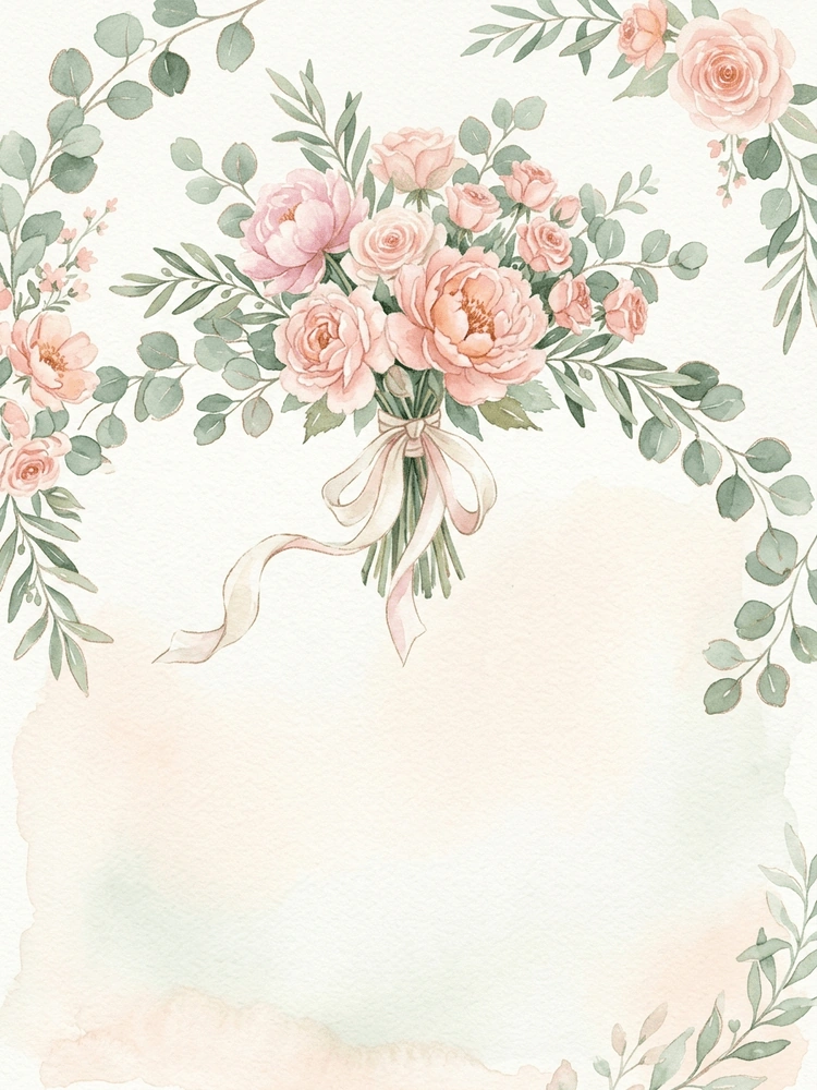 Watercolor Bouquet — a free watercolor bridal shower invitation template on InviteDrop