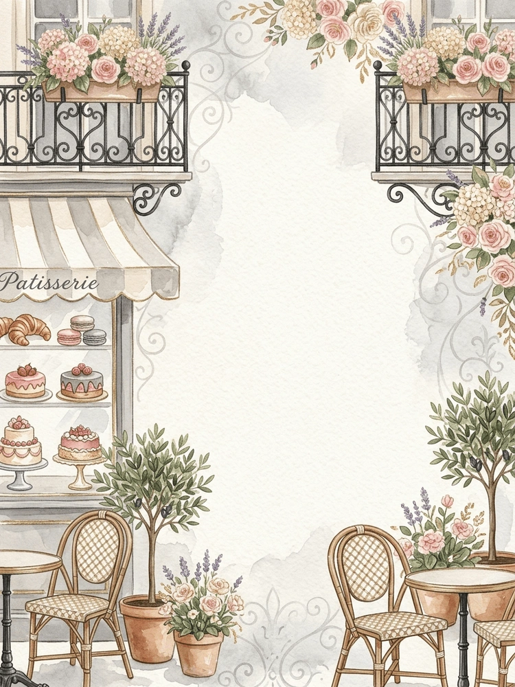 Parisian Cafe bridal shower invitation template