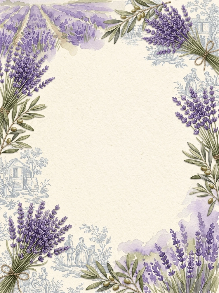 Provencal Lavender — a free classic bridal shower invitation template on InviteDrop