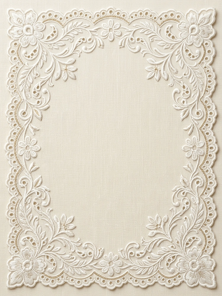 Embroidered Lace — a free classic bridal shower invitation template on InviteDrop