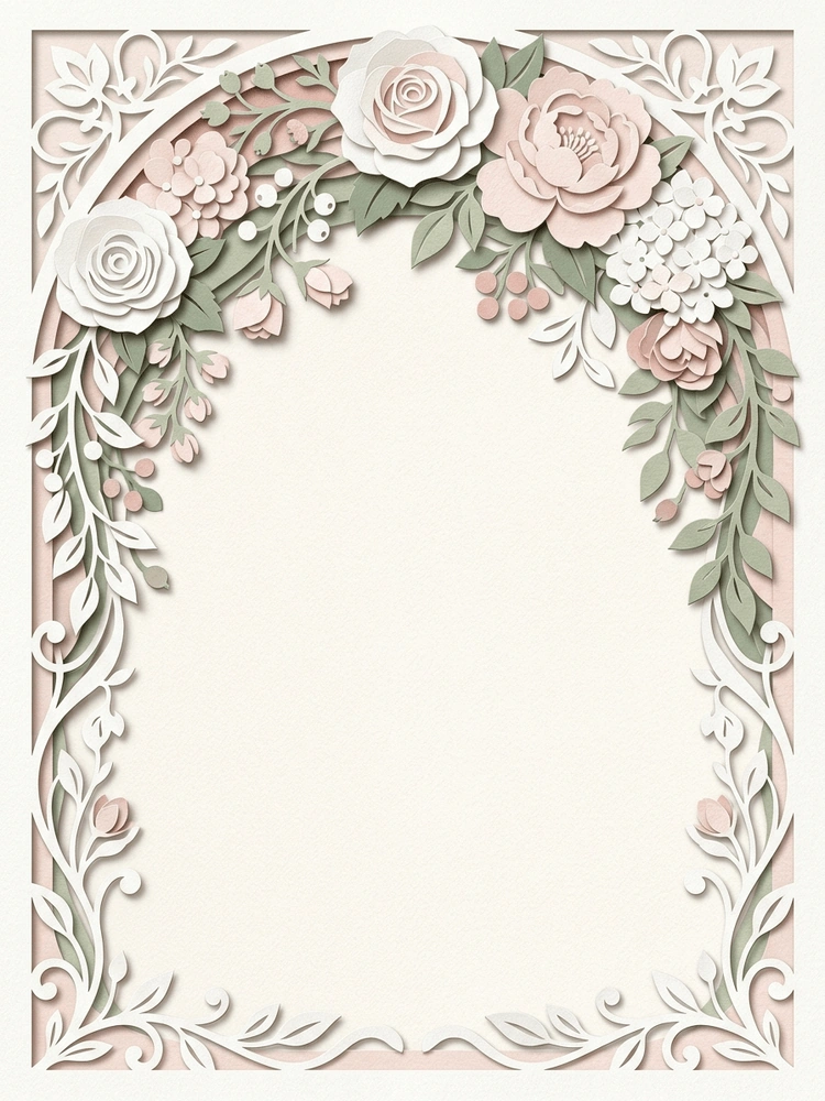Paper Cut Bridal Arch — a free pink bridal shower invitation template on InviteDrop