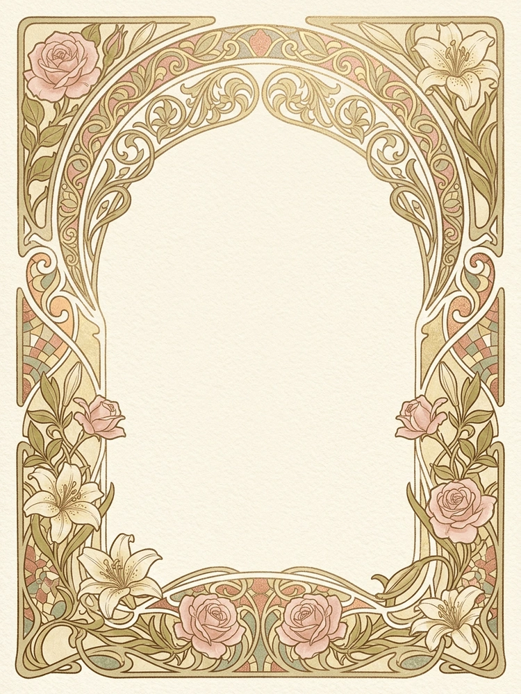 Mucha Bridal — a free pink bridal shower invitation template on InviteDrop