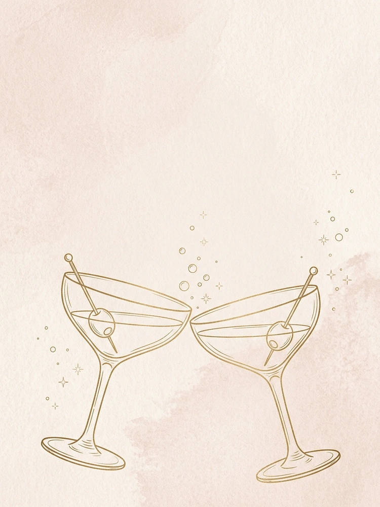 Two Martinis — a free pink bridal shower invitation template on InviteDrop