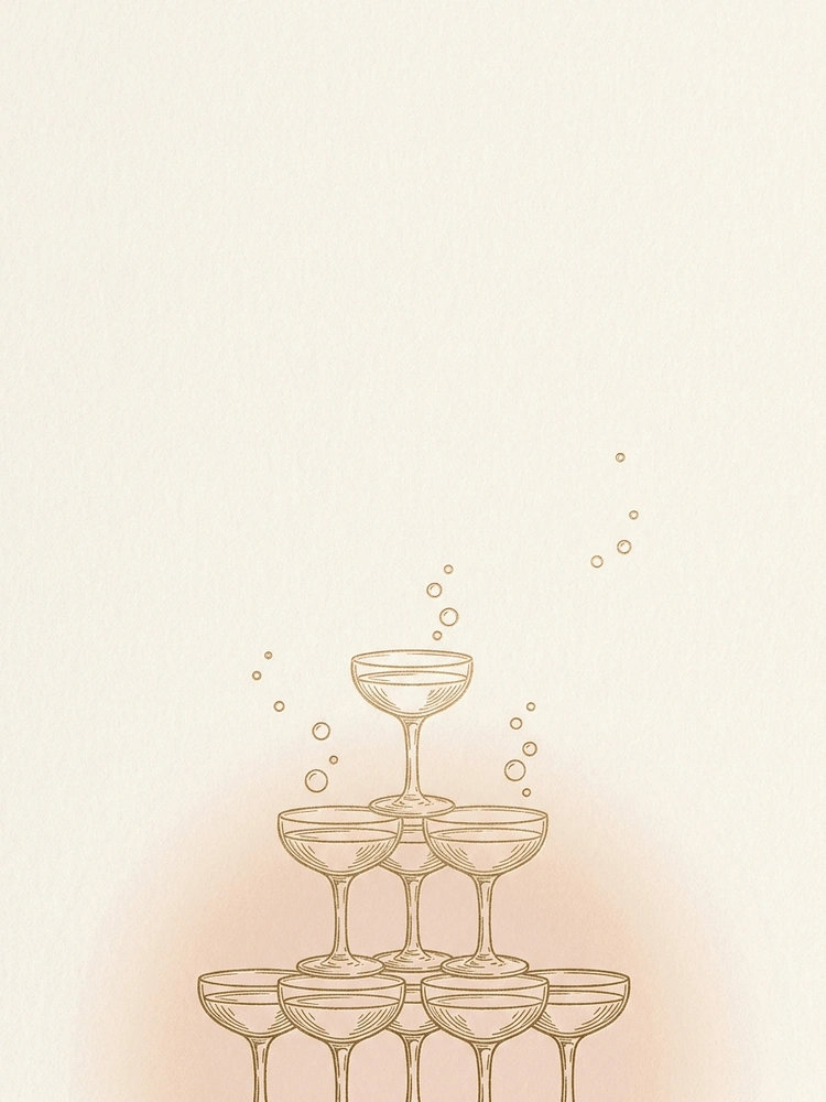 Champagne Tower — a free gold bridal shower invitation template on InviteDrop