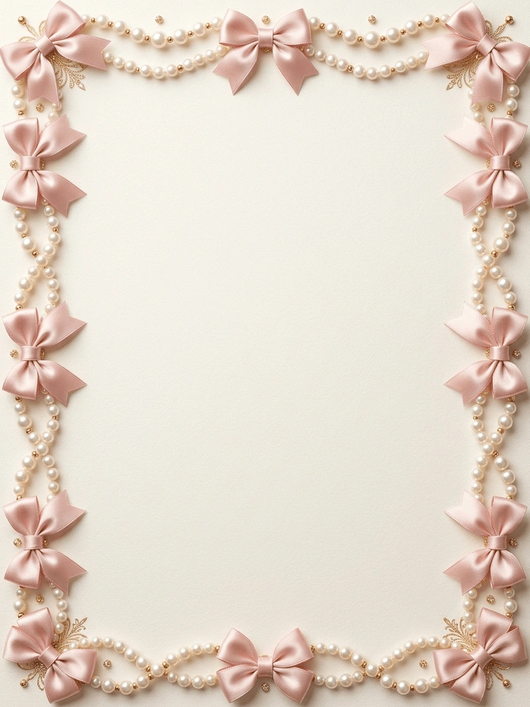 Bows & Pearls — a free pink bridal shower invitation template on InviteDrop