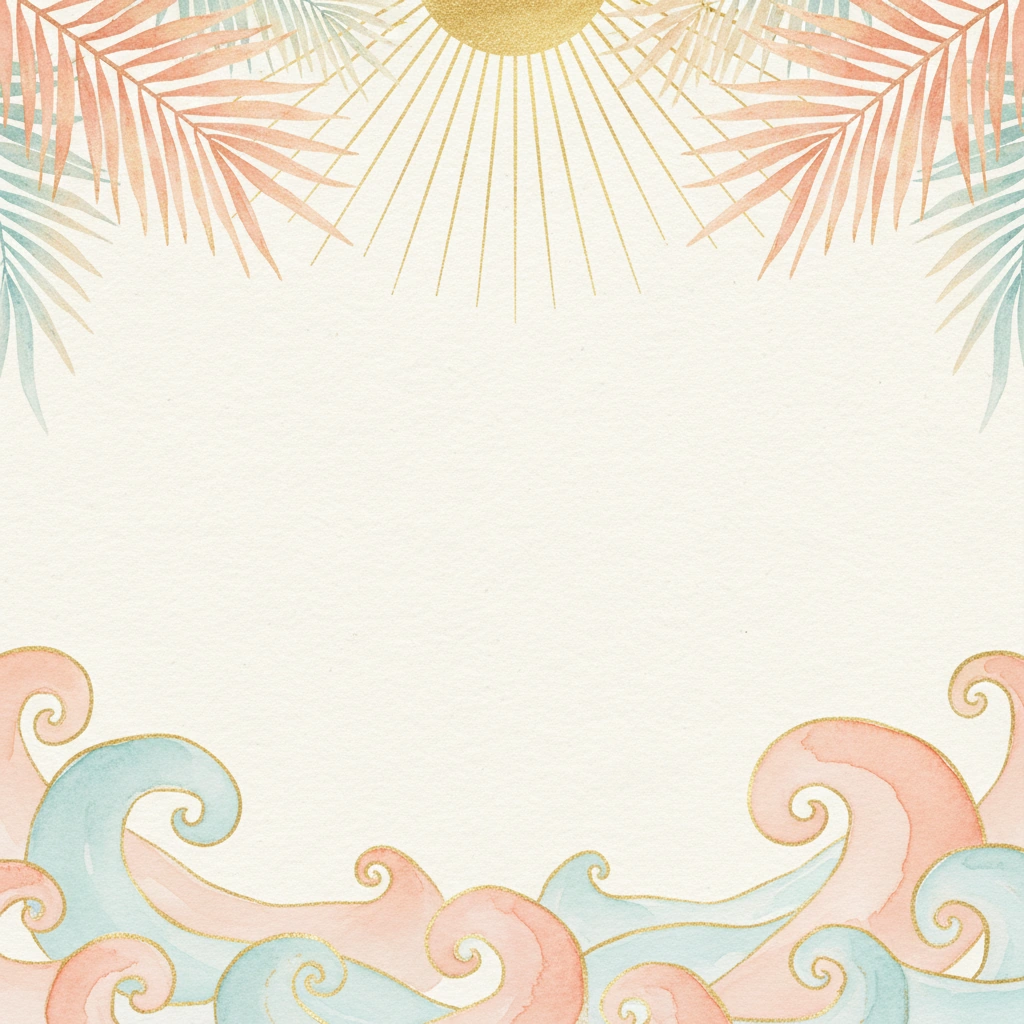 Beach Sunrise — a free green wedding invitation template on InviteDrop