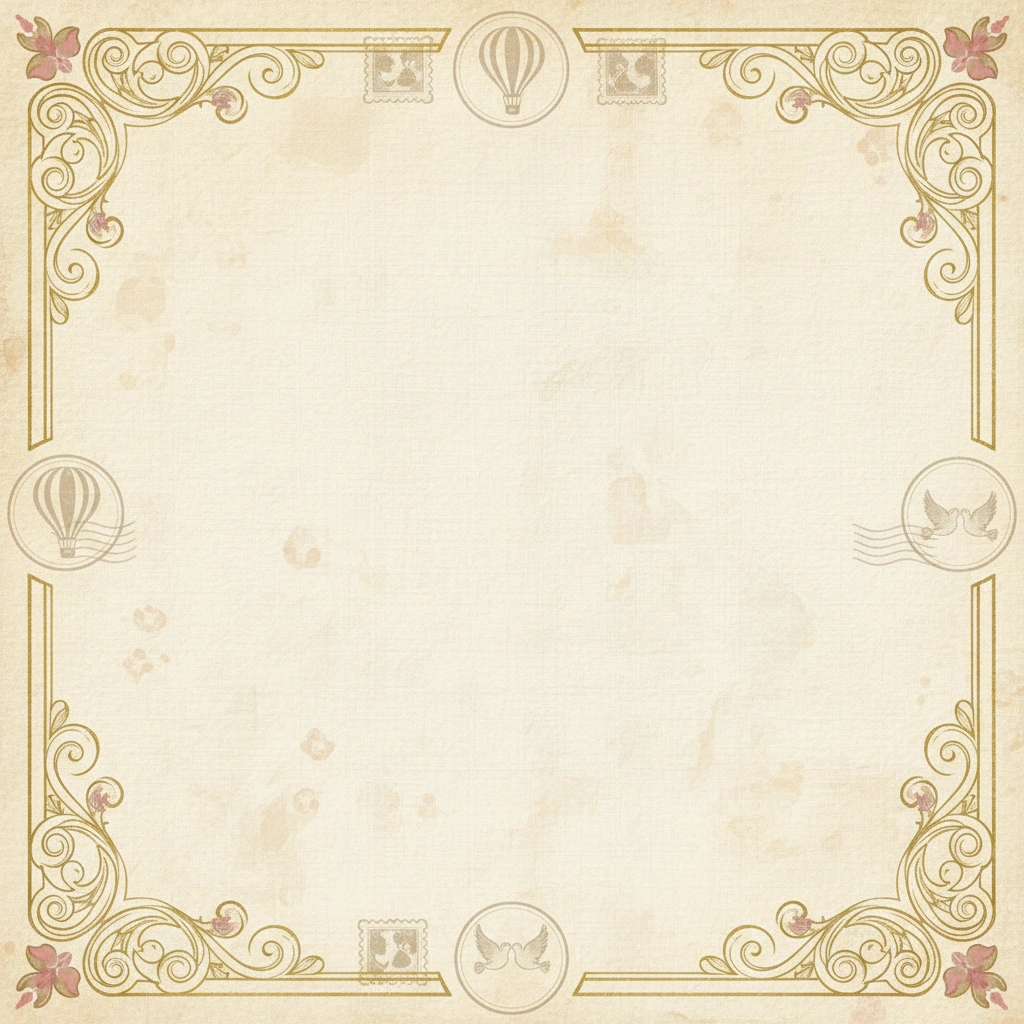 Vintage Postcard — a free gold wedding invitation template on InviteDrop