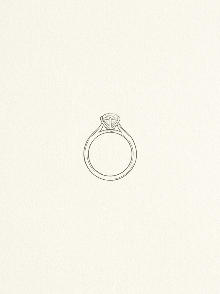 Ring Sketch — a free elegant engagement invitation template on InviteDrop