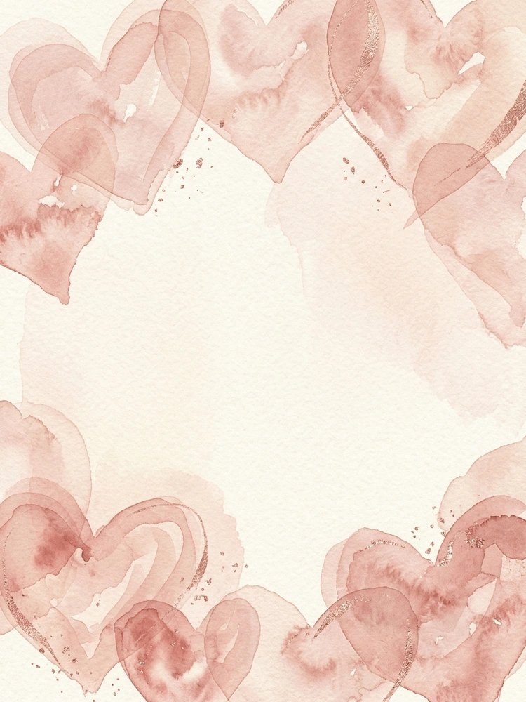 Watercolor Hearts — a free pink engagement invitation template on InviteDrop