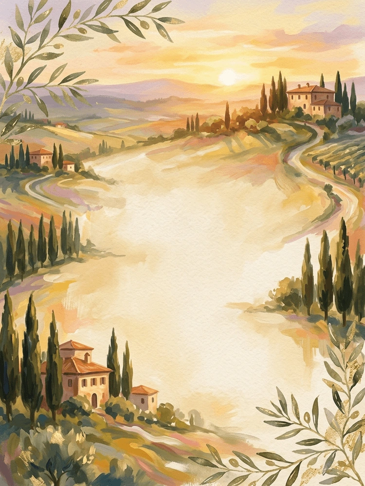 Tuscan Sunset — a free pink engagement invitation template on InviteDrop