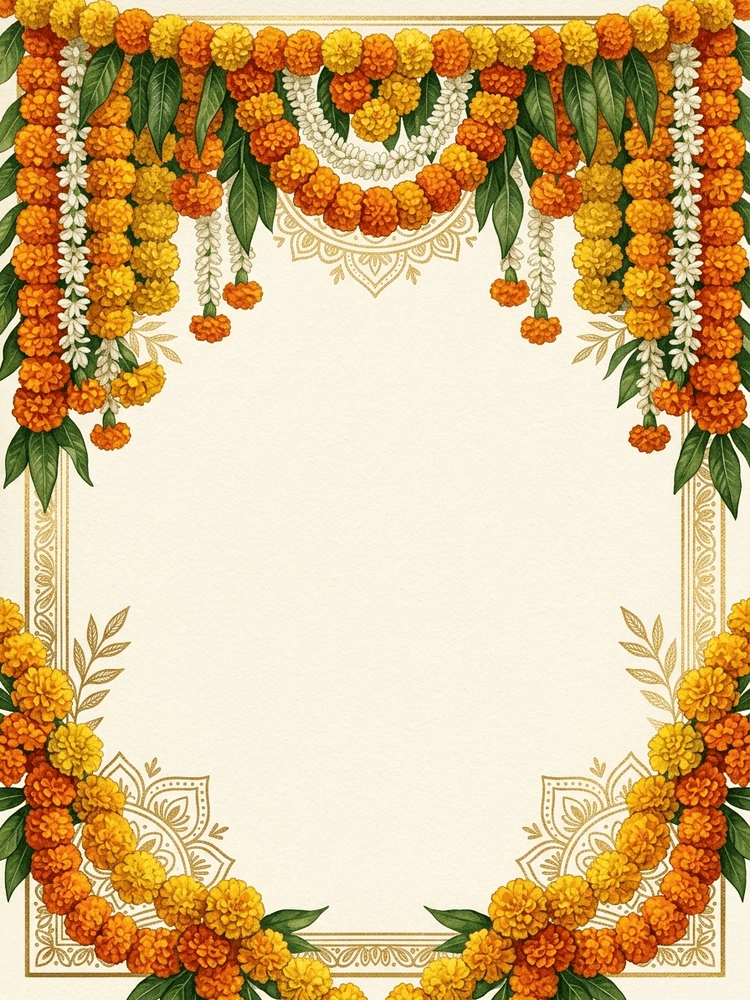 Indian Marigold — a free classic engagement invitation template on InviteDrop