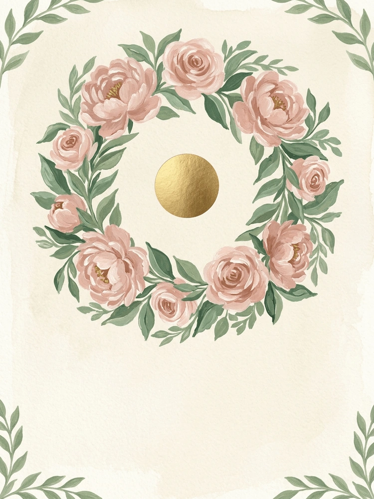 Gouache Floral Ring — a free classic engagement invitation template on InviteDrop