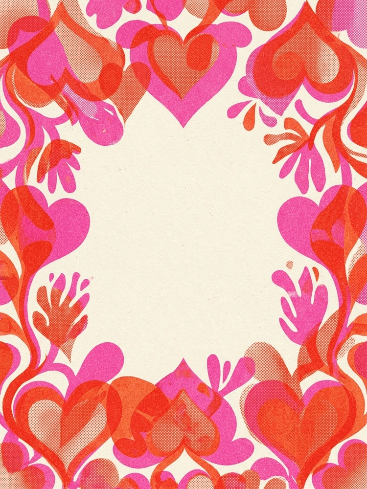 Risograph Love Print — a free classic engagement invitation template on InviteDrop
