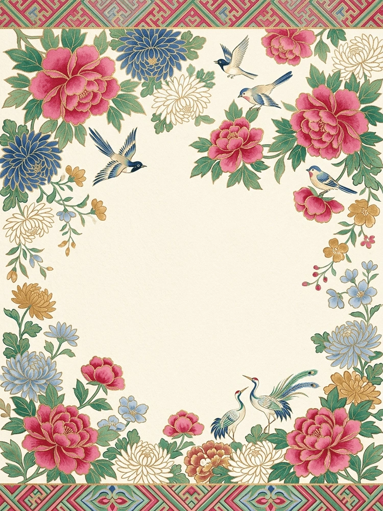 Korean Peony Garden — a free classic engagement invitation template on InviteDrop