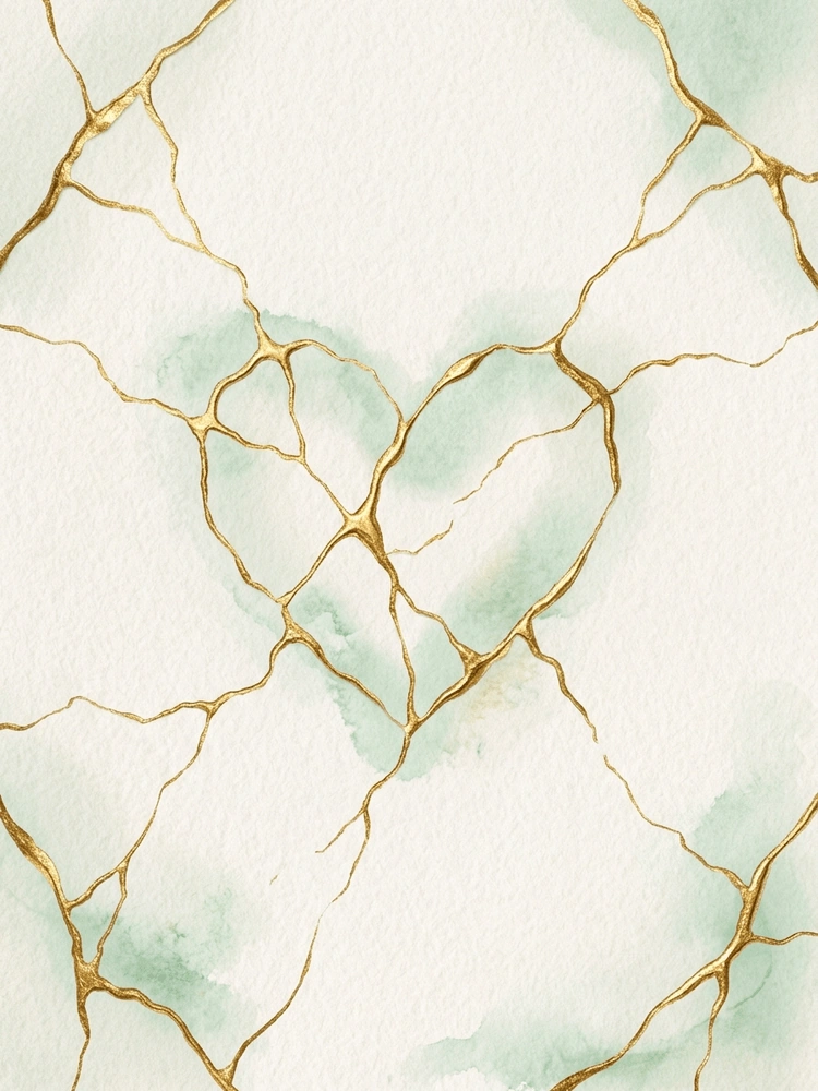 Kintsugi Heart — a free classic engagement invitation template on InviteDrop