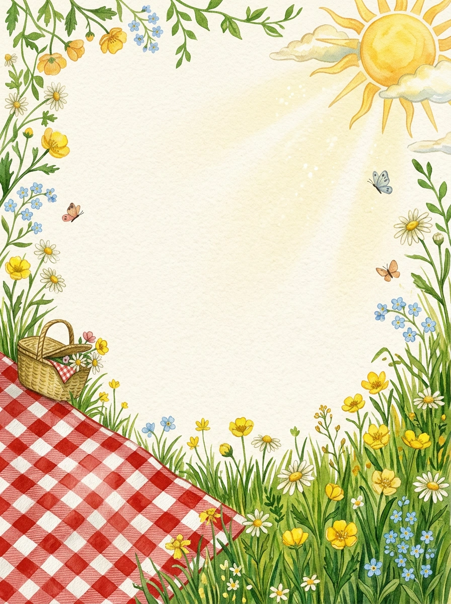 Picnic in the Park dinner party invitation template