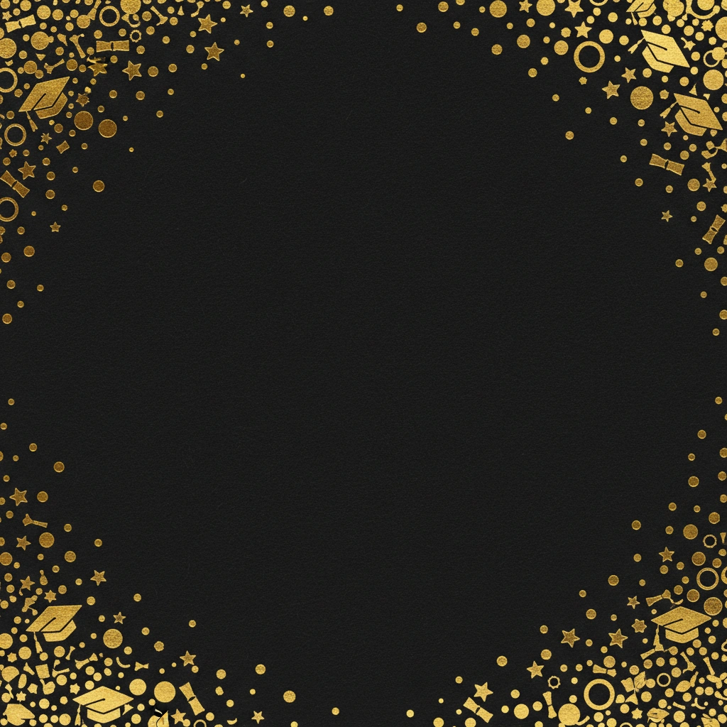 Black & Gold Confetti graduation invitation template