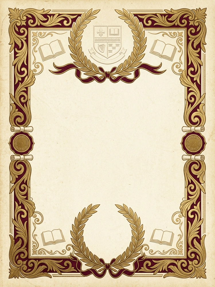 Vintage Academic — a free gold graduation invitation template on InviteDrop