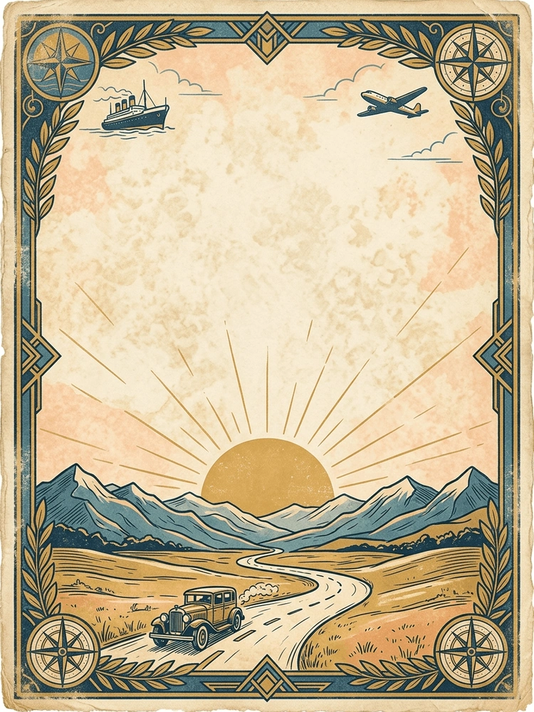 Vintage Horizon — a free gold graduation invitation template on InviteDrop