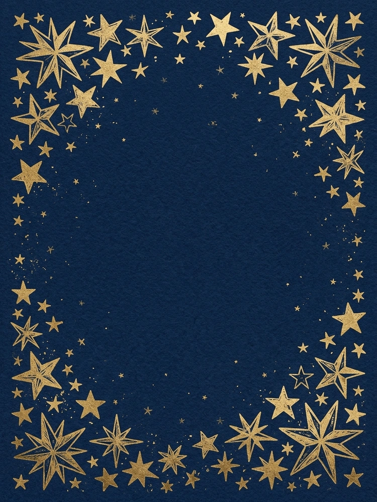 Stamped Stars — a free gold graduation invitation template on InviteDrop
