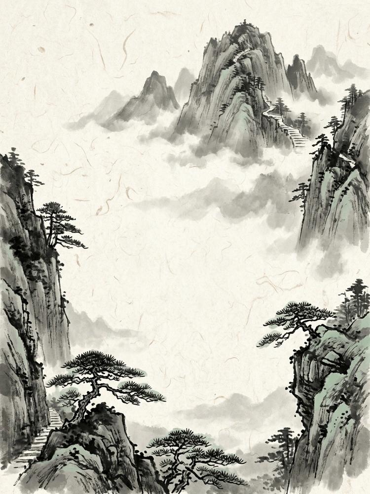 Shan Shui Summit — a free gold graduation invitation template on InviteDrop