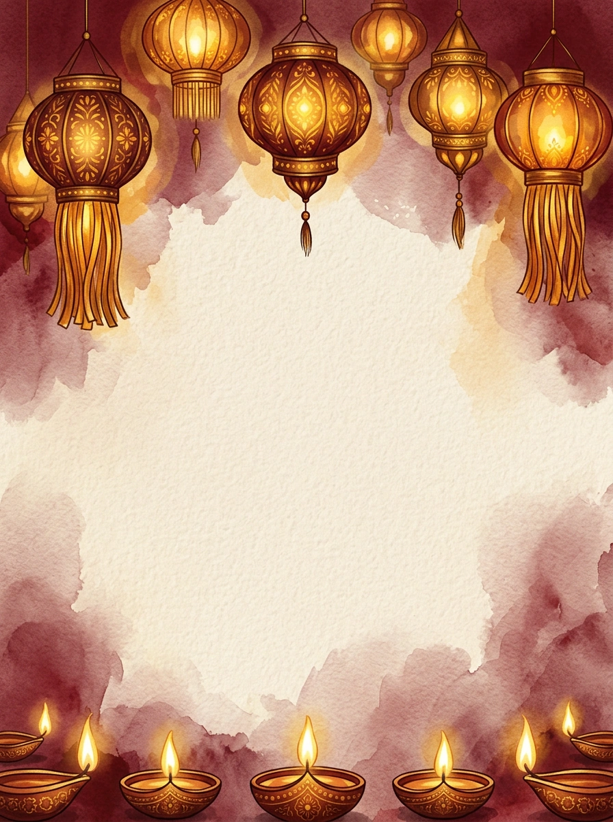 Diwali Lantern invitation template
