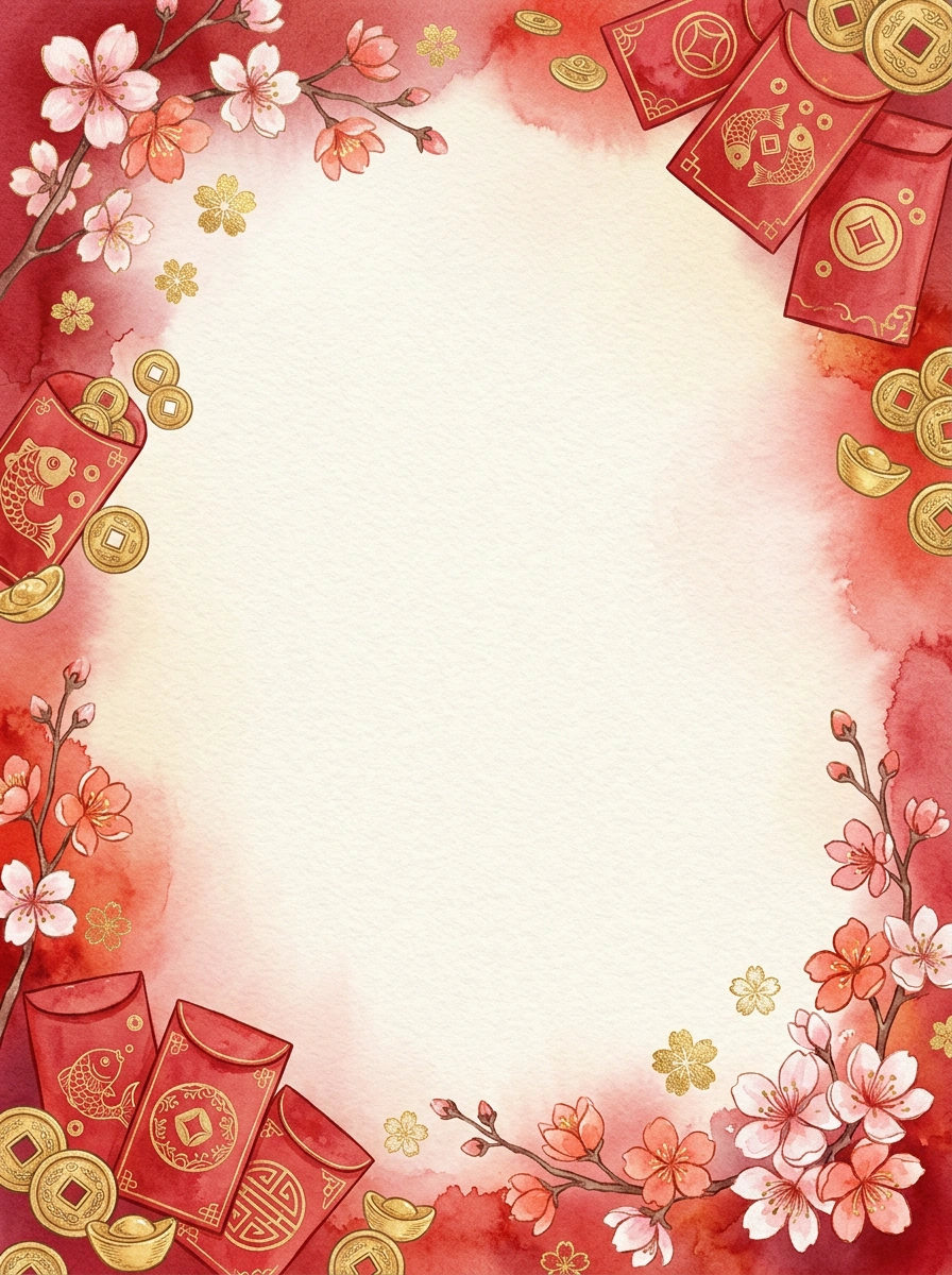 Lunar New Year Red invitation template
