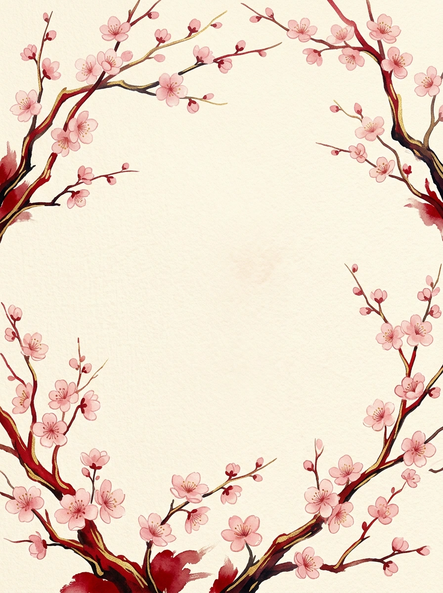 Lunar New Year Blossom invitation template