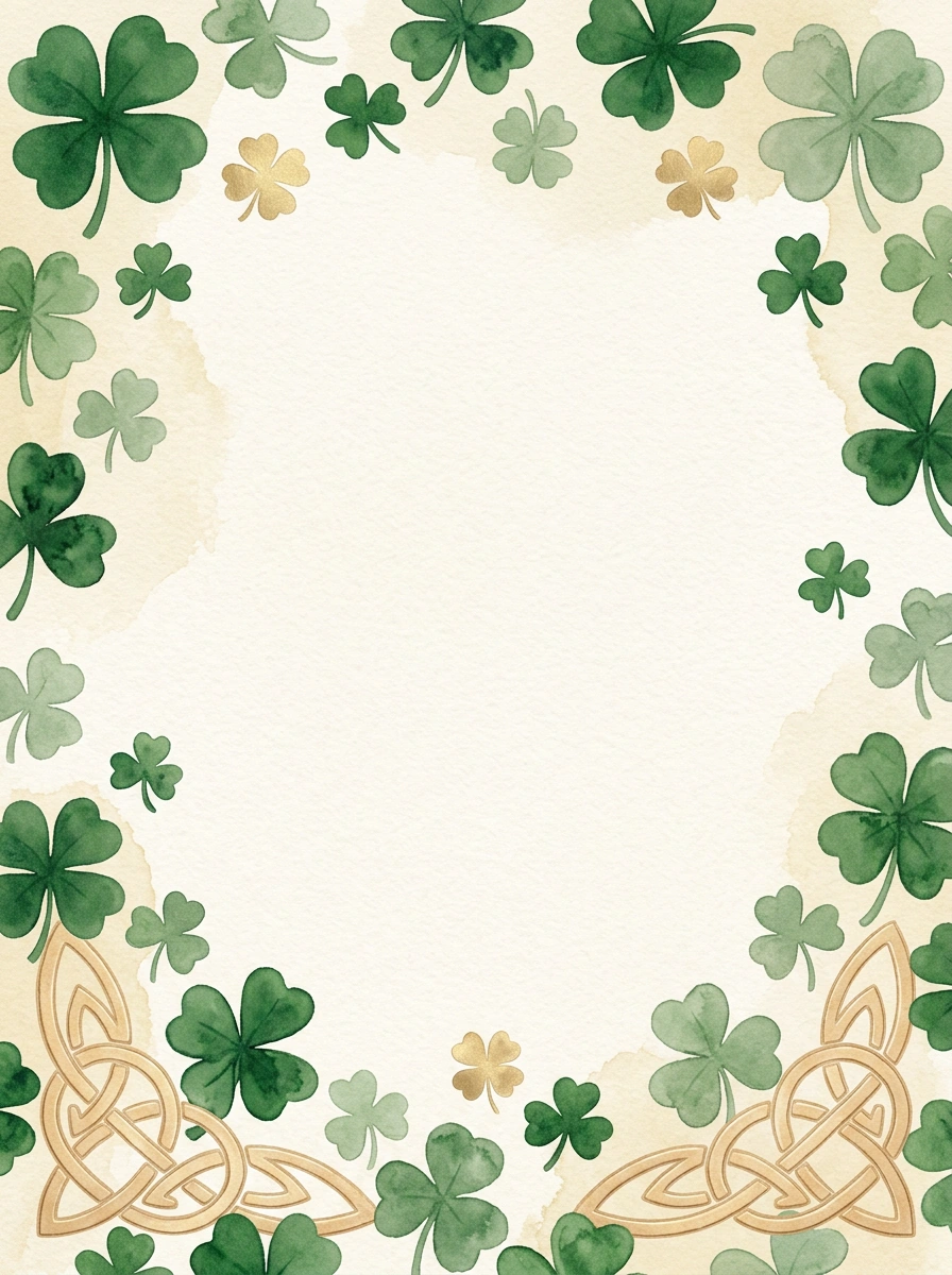 St Patricks Clover invitation template