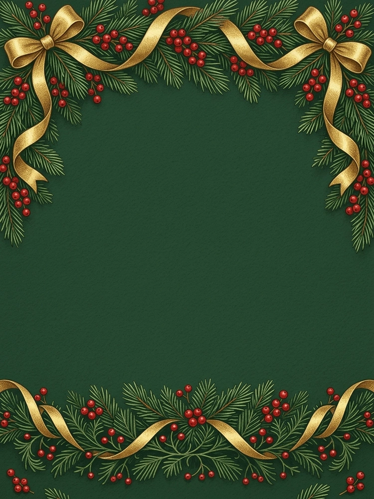 Evergreen Garland christmas invitation template