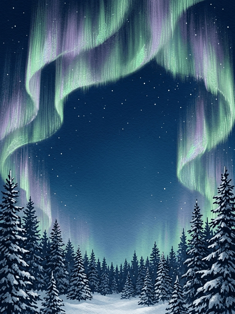 New Year Midnight Aurora new years invitation template