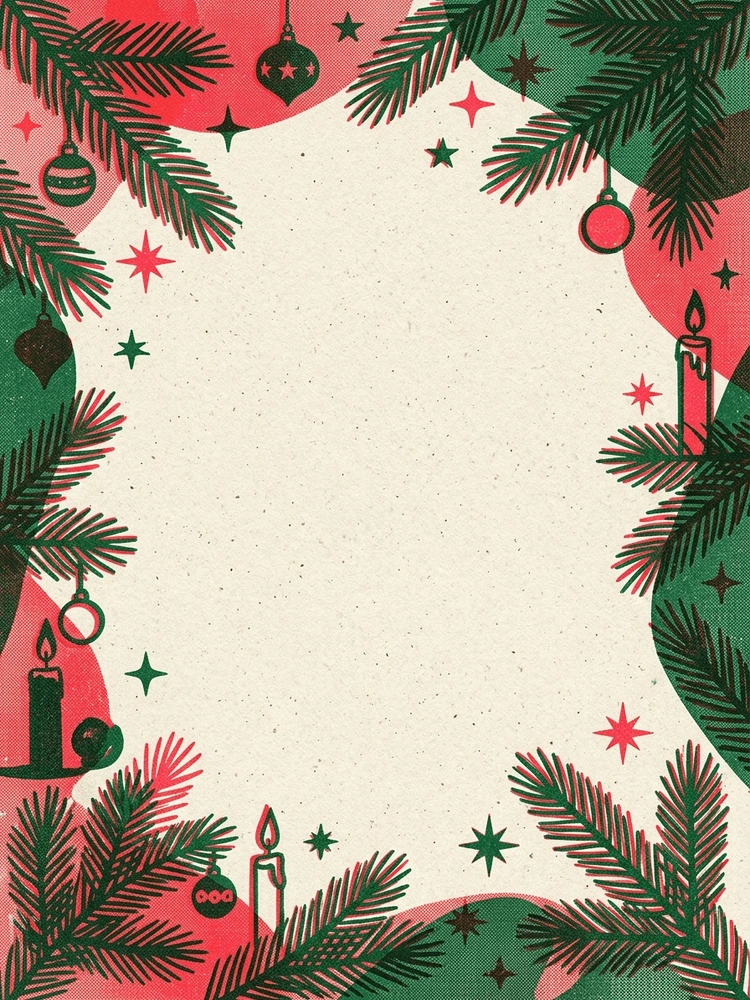 Risograph New Year new years invitation template