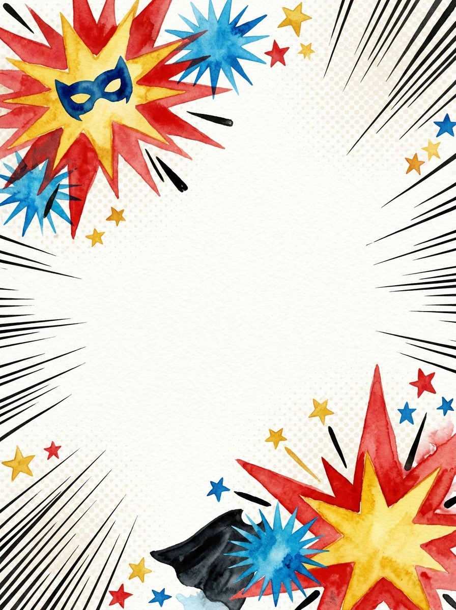 Superhero Pow — a free pink birthday invitation template on InviteDrop