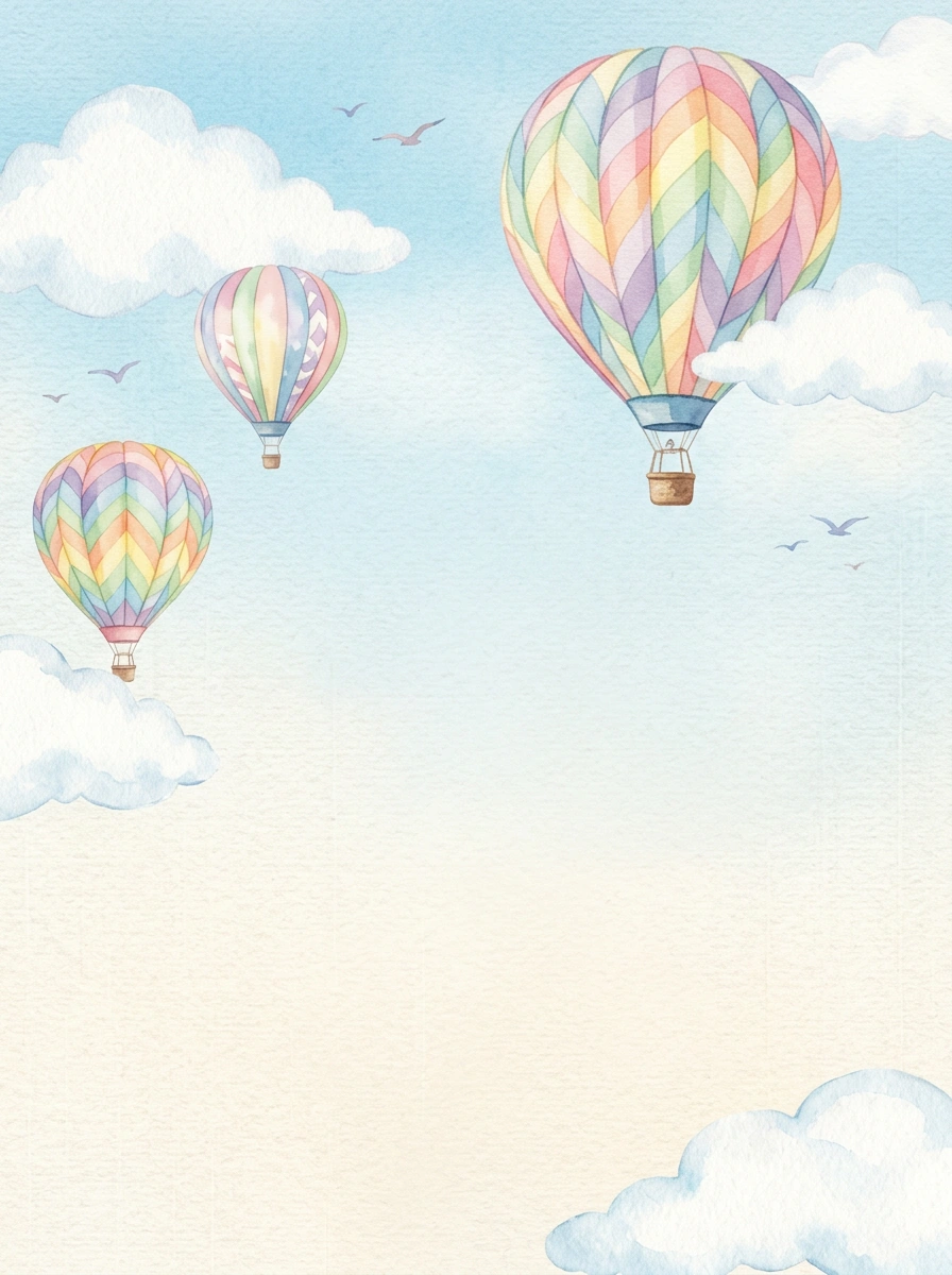 Hot Air Balloon — a free pink birthday invitation template on InviteDrop