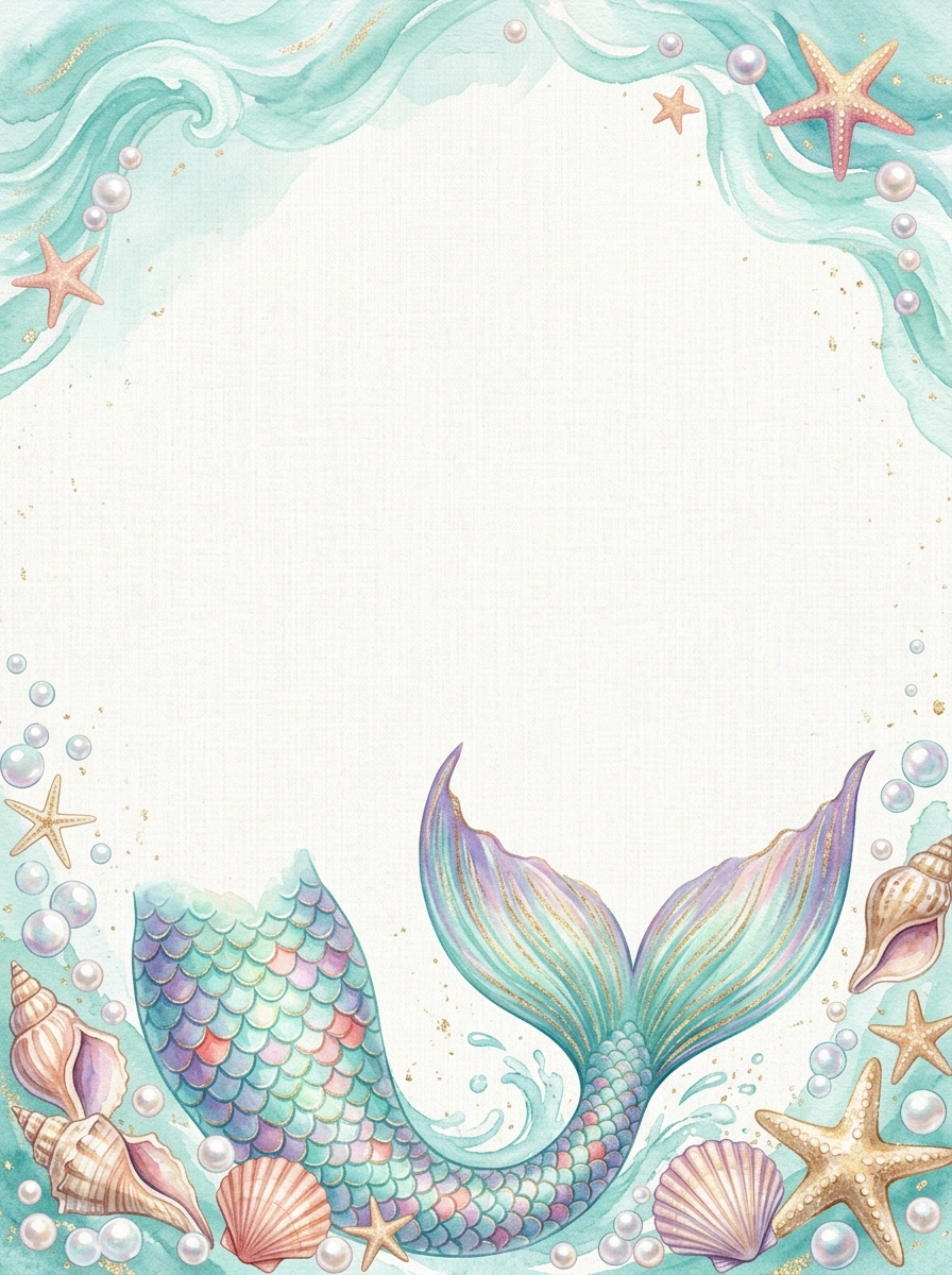 Mermaid Splash — a free pink birthday invitation template on InviteDrop