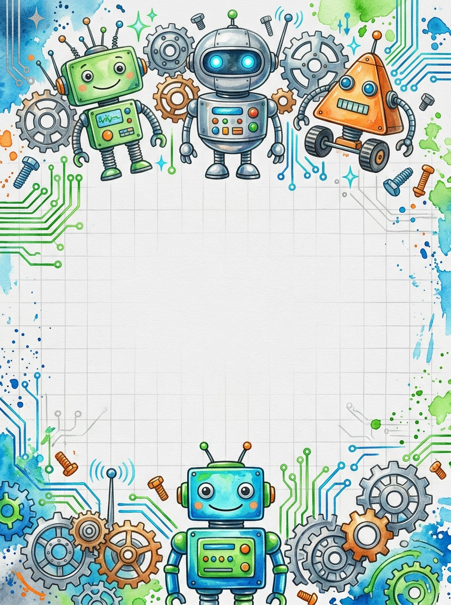 Robot Tech — a free pink birthday invitation template on InviteDrop