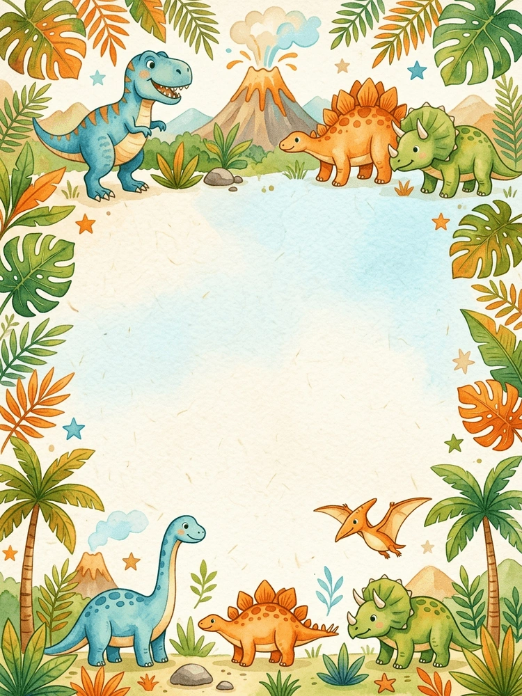 Dinosaur Adventure — a free pink birthday invitation template on InviteDrop