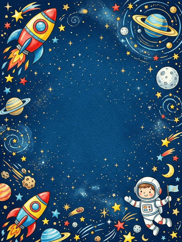 Space Explorer — a free pink birthday invitation template on InviteDrop