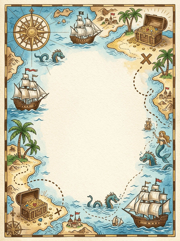 Pirate Treasure — a free pink birthday invitation template on InviteDrop
