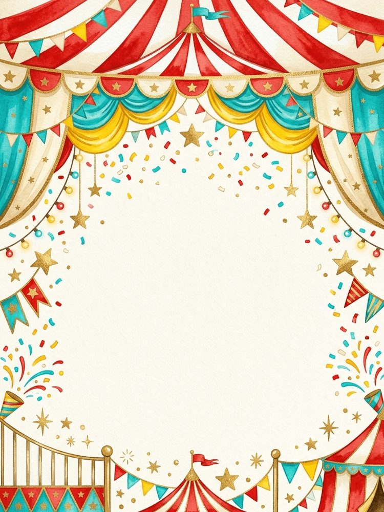Circus Tent — a free pink birthday invitation template on InviteDrop