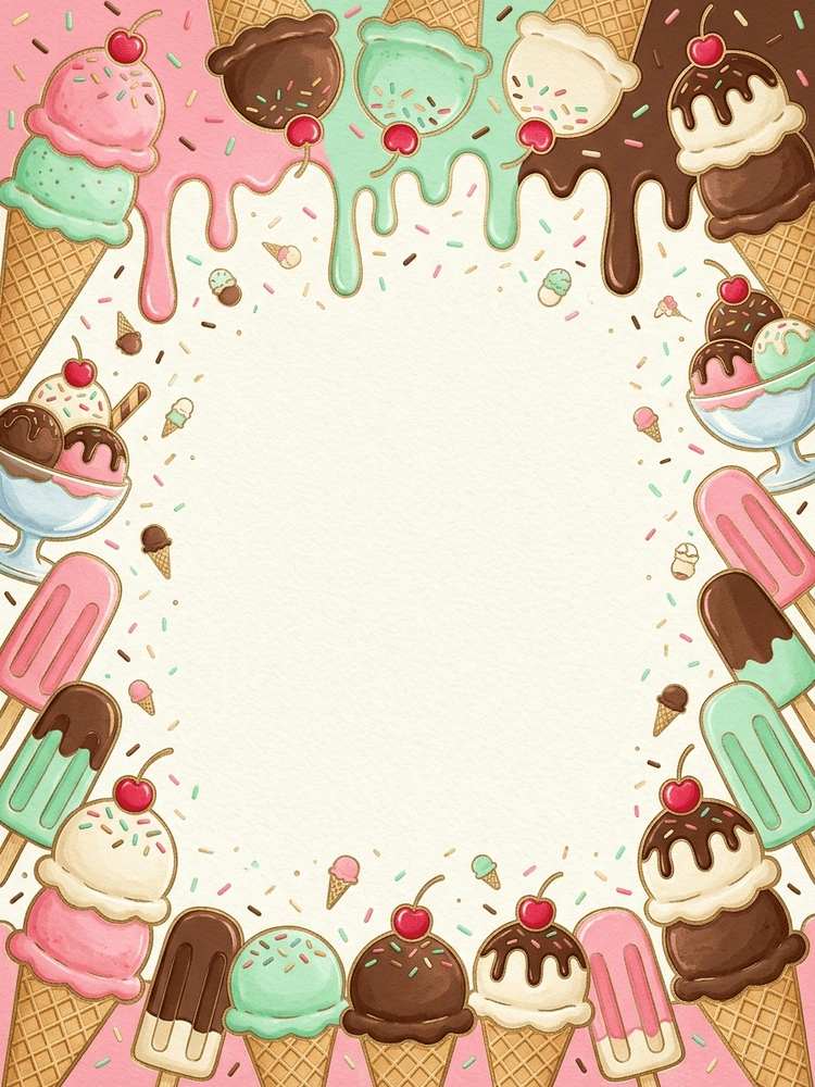 Ice Cream Parlor — a free gold birthday invitation template on InviteDrop