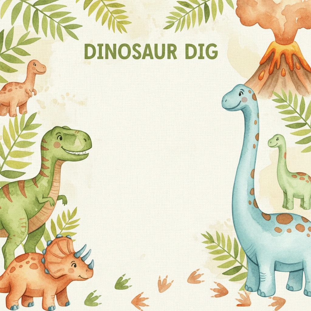 Dinosaur Dig — a free playful birthday invitation template on InviteDrop